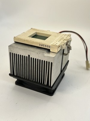 Vintage AMD Athlon 2400+ processor with original AVC heatsink and cooling fan