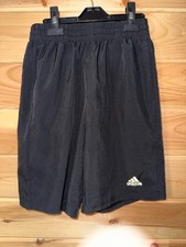 Adidas Boys Black Athletic Regular Fit Sports Shorts Size Large