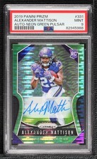 2019 Prizm Rookies Neon Green Pulsar Alexander Mattison #331 PSA 9 MINT Auto 8d2