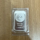 1 TROY OZ .999 FINE SILVER JM BULLION BAR BU SEALED