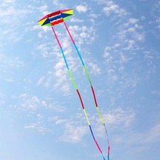 Colorful Kite with Long Tail for Kids Adults Large Creative Easy to Fly Outdoor