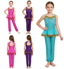 Girls Jumpsuit Stage Belly Dance Performance Costume Playsuit Arabian Princess