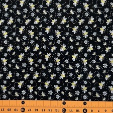 Fabric Traditions Bee Honeybee Toss Black With Silver Metallic YARD