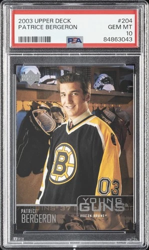 2003 UD #204 PATRICE BERGERON ROOKIE RC PSA 10