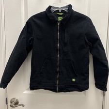 John Deere Tractor Jacket   Black Canvas   Boys Size 10  12