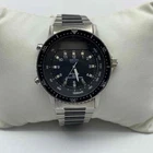 Vintage Seiko H556-5020 Sports 100 Alarm Chronograph Stainless Steel Watch 39mm
