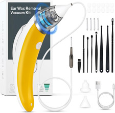 Ear Vacuum Ear Wax Removal Kit with 5 Levels Strong Suction, USB Rechargeable Re