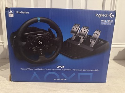Logitech G923 Racing Wheel and Pedals - Black (DAMAGED BOX BUT NEVER USED).