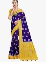 Women's kanjivaram banarasi silk saree With Blouse Piece