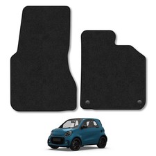 Smart Fortwo (2014+) Car Mats Black Carpet Tailored Fit Easy Clean with Clips