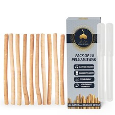 Pack of 10 Miswak Sticks for Teeth with Holder - Vacuum Sealed Natural Flavor...