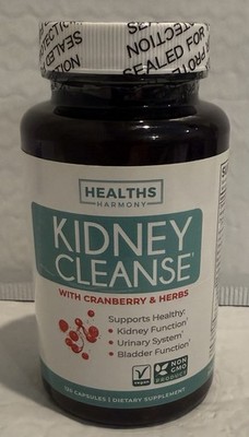 Healths Harmony Kidney Cleanse Detox Repair Support Urinary Tract Bladder, 120ct