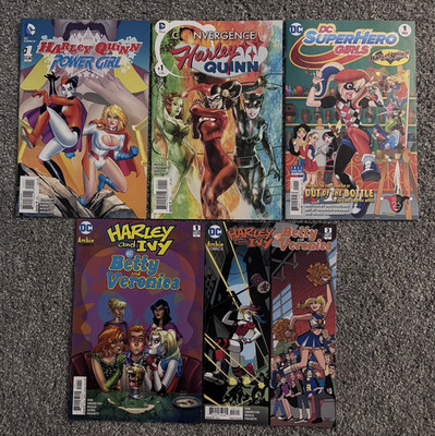 HARLEY QUINN lot 5 Betty & Veronica #1 3 Power Girl #1 Convergence #1 Hero Girls