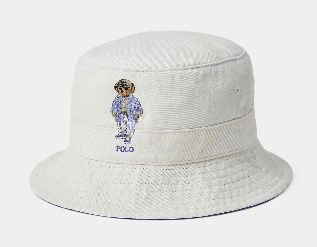 NWT Polo Ralph Lauren Cream COASTAL BEAR Cotton Twill Bucket Hat - all sizes