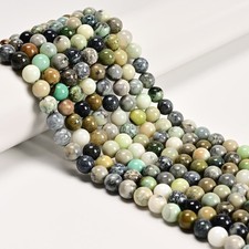Natural Multi-color Jade Smooth Round Beads Size 6mm 8mm 10mm 15.5'' Strand