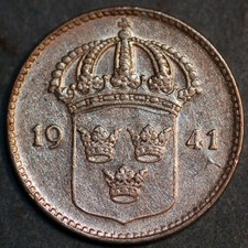 1941 Sweden 10 Ore Gustaf V KM# 780
