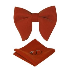 Mens Pretied Bowties Velvet Solid Color Adjustable Oversized Tuxedo Bow Tie a...