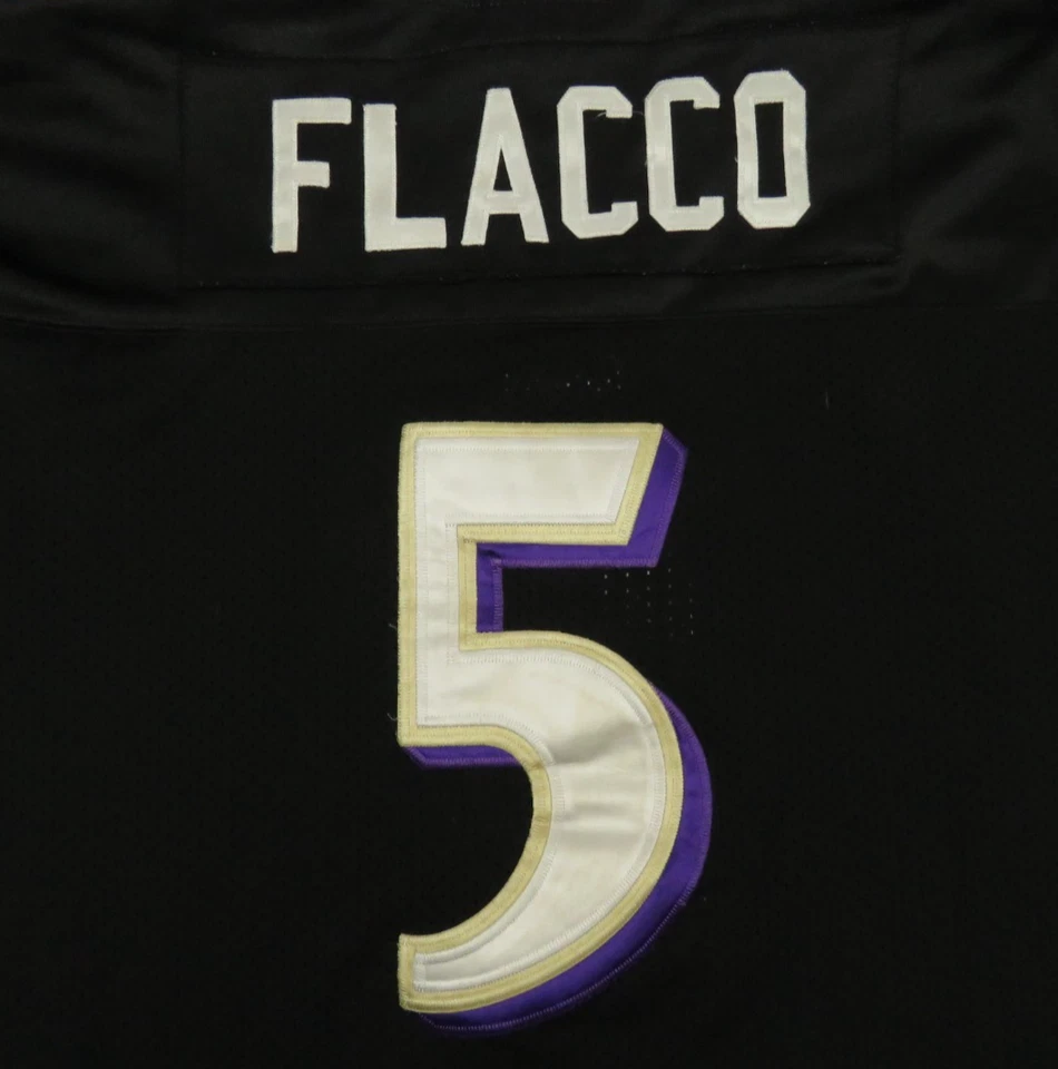 Joe Flacco Baltimore Ravens Fútbol NFL Sobre el Campo Reebok #5 Camiseta Cosida 48 Foto 2 de 4