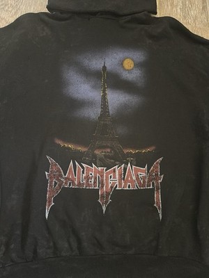 Balenciaga Paris Moon Distressed Hoodie Size 1 | eBay