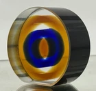 Vintage 90’s Paperweight Eye Bull Sculpture Murano Glass 2” D / Perfume Top Lid