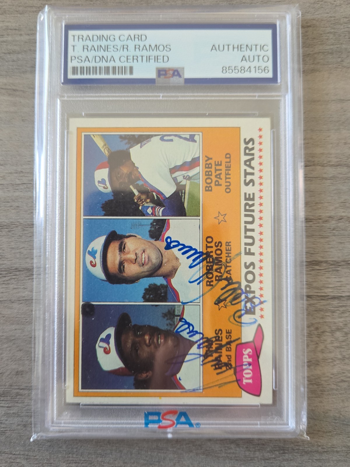 1981 Topps Tim Raines Bobby Ramos PSA/DNA Certified Authentic Auto HOF