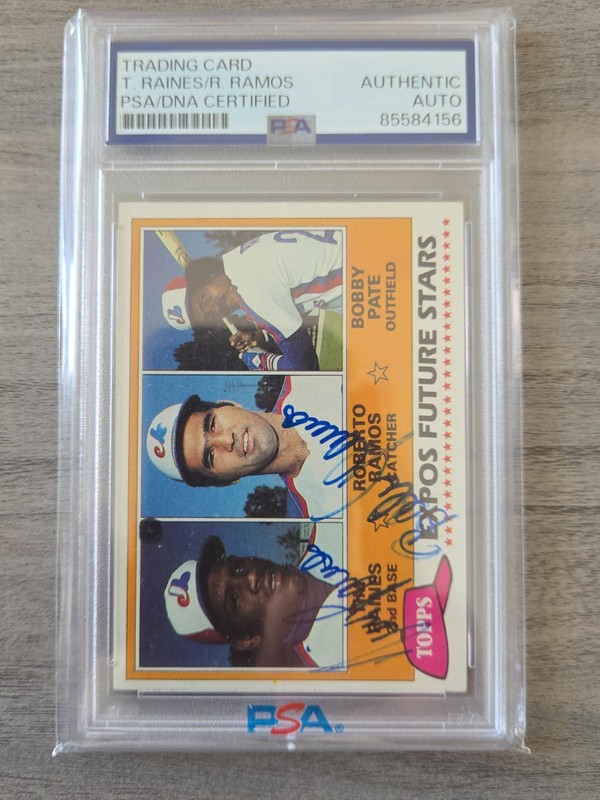 1981 Topps Tim Raines Bobby Ramos PSA/DNA Certified Authentic Auto HOF