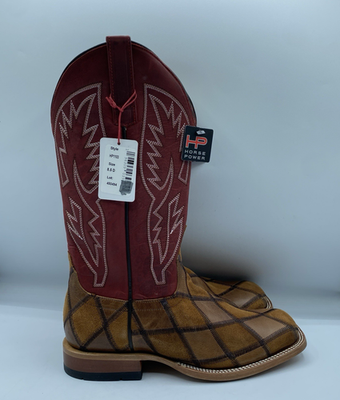 #ad Horse Power Anderson Bean Boots HP1103 Mens 8.5 D Brown Suede Patchwork Red $239.97