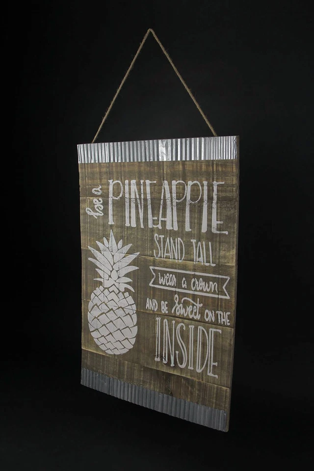 Letrero inspirador para colgar en la pared de piña de madera rústica de 24 pulgadas decoración placa arte Foto 2 de 3