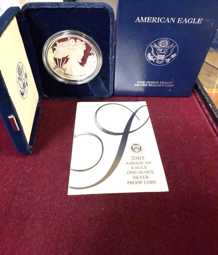 2005-W American Eagle Silver $1 Proof Coin U.S. Mint Original Box & COA
