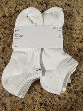 Nike 6-pack Everyday DRI-FIT No Show Socks Women 10-13,Men 8-12 White Large