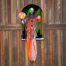 53 1/4" Animated Light-Up Clown Hanging Halloween Decoration - Morris Costumes