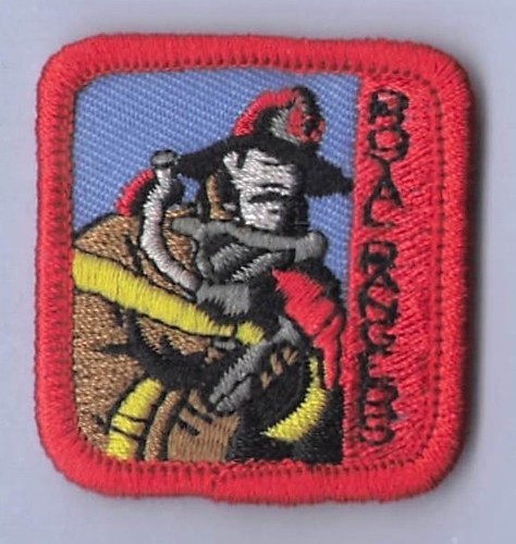 Patch Royal Rangers RK Firefighter Uniform Merit Badge Religion Red 1.5x1.75"