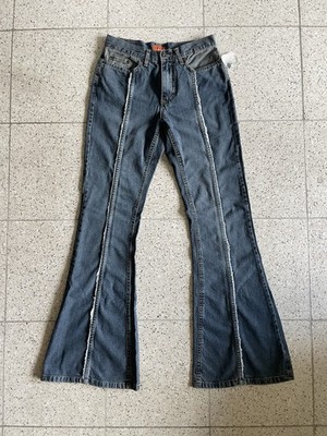 Vintage Y2K Fishbone low rise Bootcut Flaired Jeans S blue