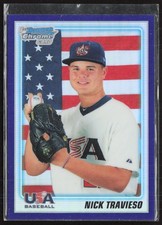 2010 Bowman Chrome 1st #BDPP110 Nick Travieso Purple Refractors Reds (B)