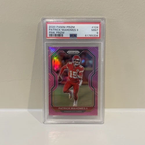 2020 Panini Prizm Patrick Mahomes II #124 Pink Prizm PSA 9.