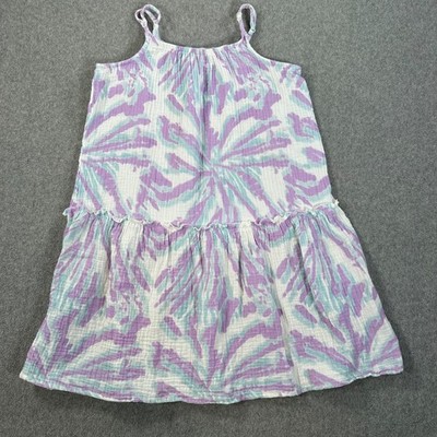 Grayson Threads Kids Tie Dye Tunic Swim Coverup Dress Girls Large 10/12 Purple