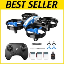 Mini Drone for Beginners with 3 Batteries - Blue