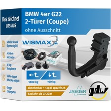 AHK f�r BMW 4er G22 Coupe ab 21 vert. abnehmbar GDW +13pol E-Satz JAEGER