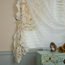Cute Double Layer Ruffle Curtains for Girls Room - 2 Panels 61" W X 78" L