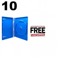 10 STANDARD Solid Blue Color Single DVD Cases  1-3 DAY