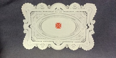 1900s National Biscuit Co Sommer Richardson Factory Red Cross Candy Die Cut Lace