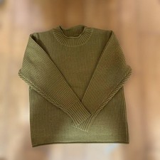 MHL Margaret Howell Knit Wool Sweater Ribbed Mustard color Size M
