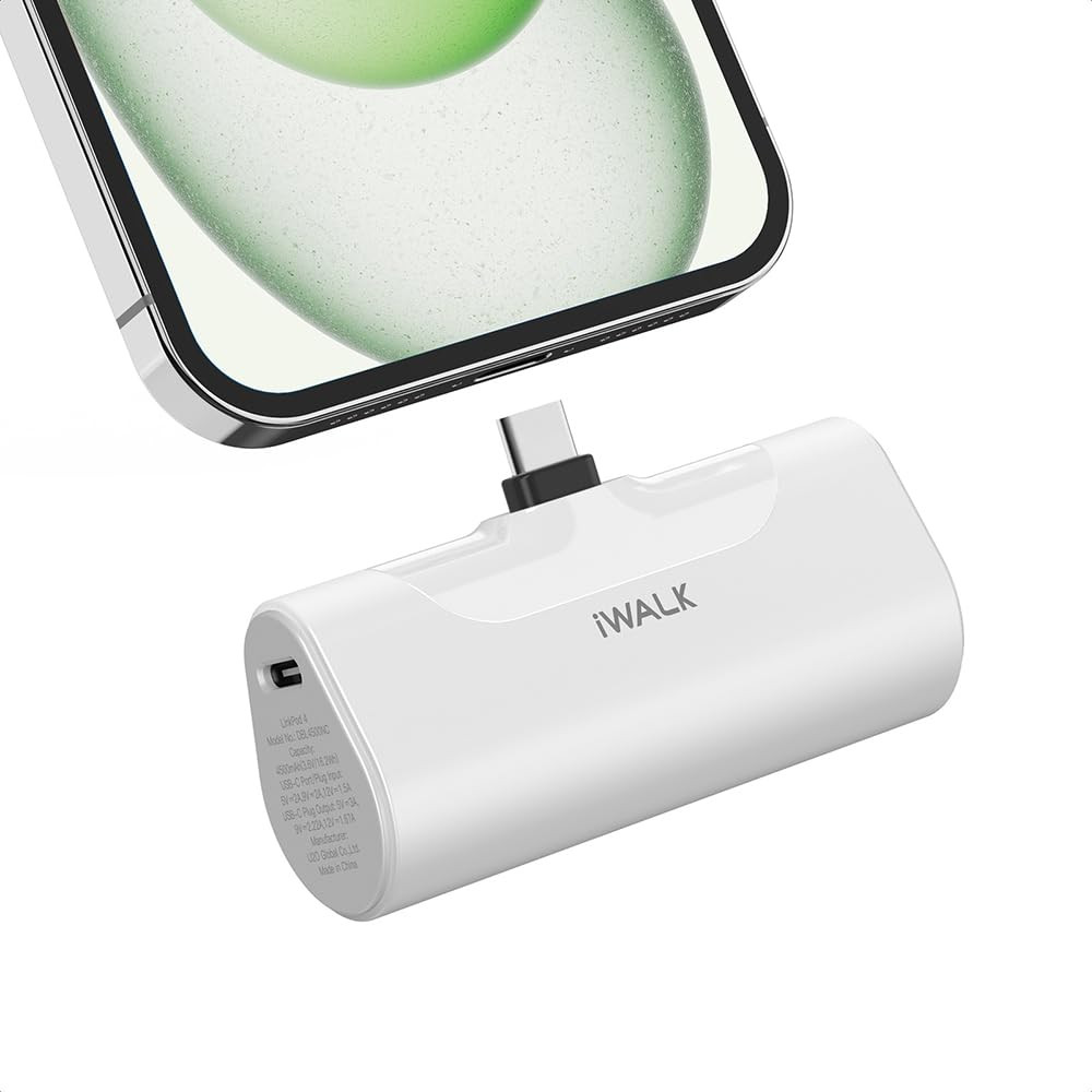 iWALK 20W 4500mAh USB-C Portable Charger for iPhone 16/15 Compact Power Bank