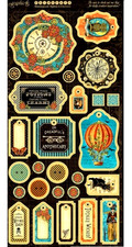 Graphic 45 Steampunk Spells Collection Wicked Potions Charms Chipboard Stickers