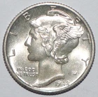 1942 D Mercury Dime FSB CHOICE BRILLIANT UNCIRCULATED (X238)