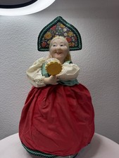 Vintage Russian Tea Cozy Doll 20” Folk Art Kitchen Teapot Cover USSR