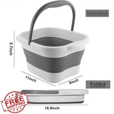 Collapsible Foot Bath Basin White Handles Massage Acupoint