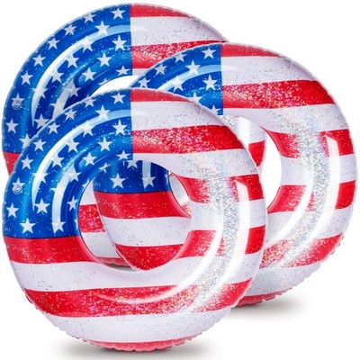 Zhanmai 3 Pcs Patriotic Pool Floats Usa Inflatable Pool Tube 4Th Of July