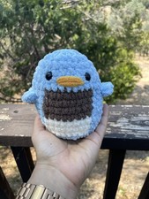 Soft Yarn Handmade Crochet Amigurumi Blue Bird Plushie Stuffed Animal 6  