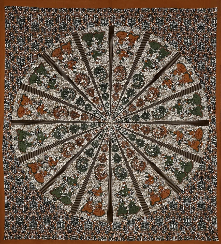 Rajasthani Jaipuri Traditional Queen Size Double Bed Bedsheet code 203 - Image 2 of 3